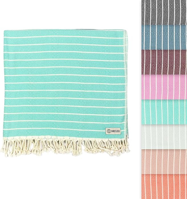 Sand Cloud Large Turkish Beach Towel - Sand Resistant - Fast Drying -100% Certified Organic Turki... | Amazon (US)