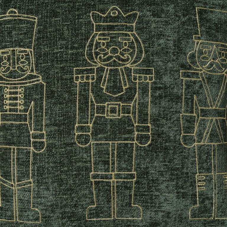 My Texas House 18" x 18" Green Nutcracker Chenille Holiday Decorative Pillow | Walmart (US)