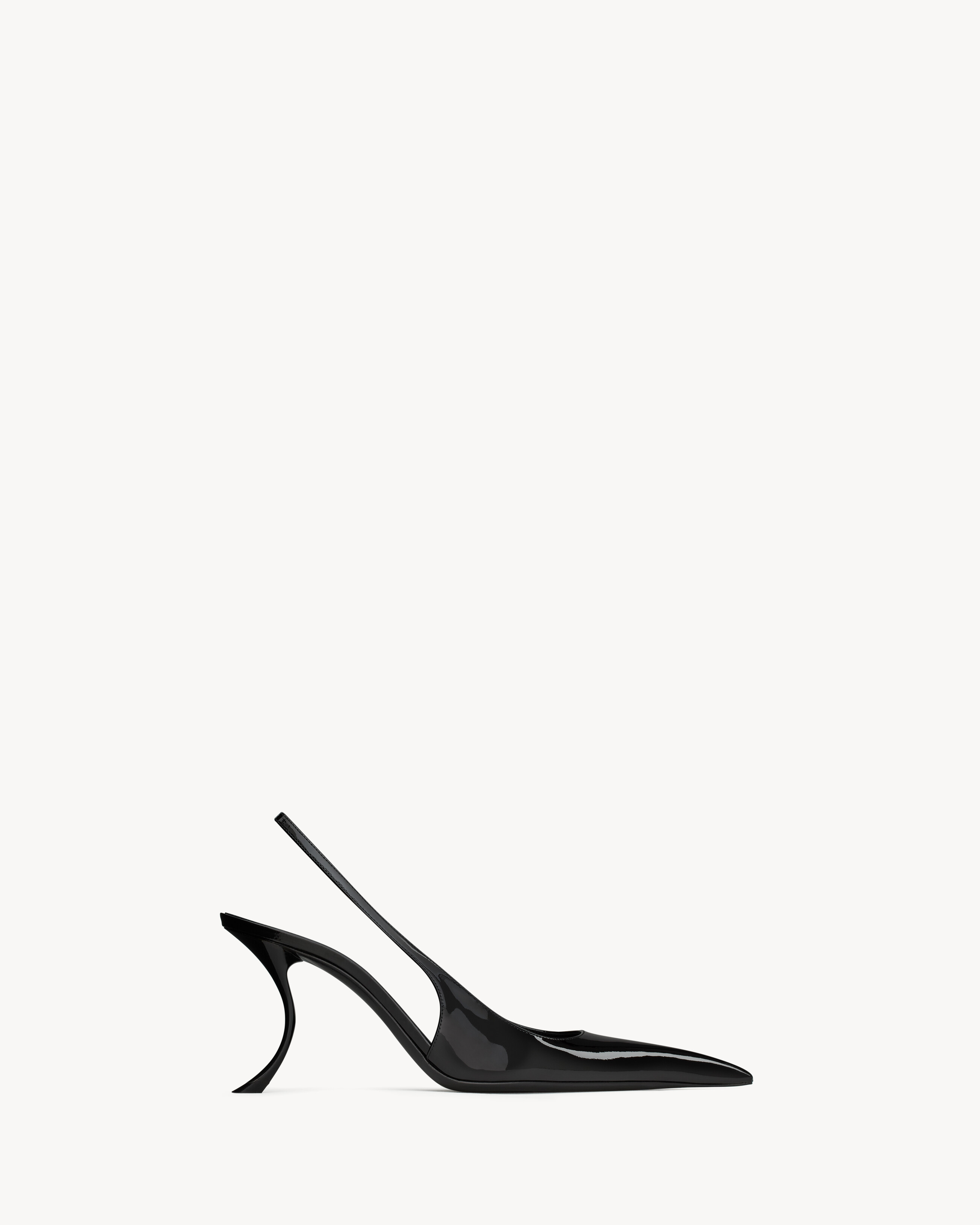 Saint Laurent Apolline Slingback Pumps In Patent Leather - Black - Women - 10 | Saint Laurent Inc. (Global)