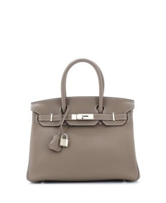 Birkin 30 Handbag Grey Clemence with Palladium Hardware | Bloomingdale's (US)