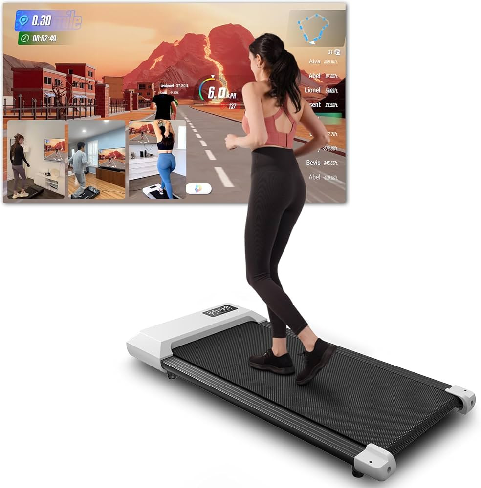 DeerRun 2024 Upgrade Walking Pad, Smart Under Desk Treadmill for Home Office, No-Assembly Treadmi... | Amazon (US)