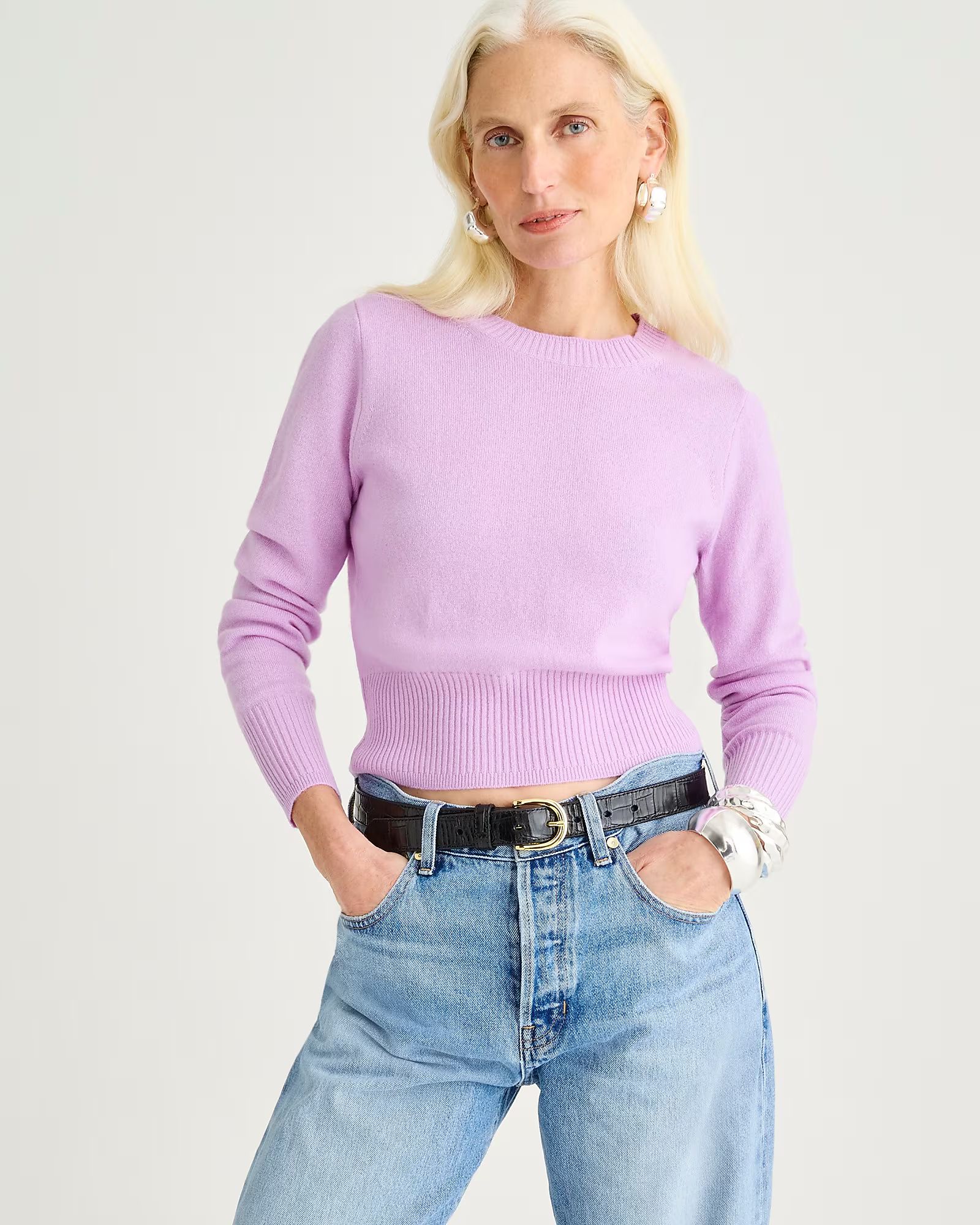 Cashmere shrunken crewneck sweater | J.Crew US