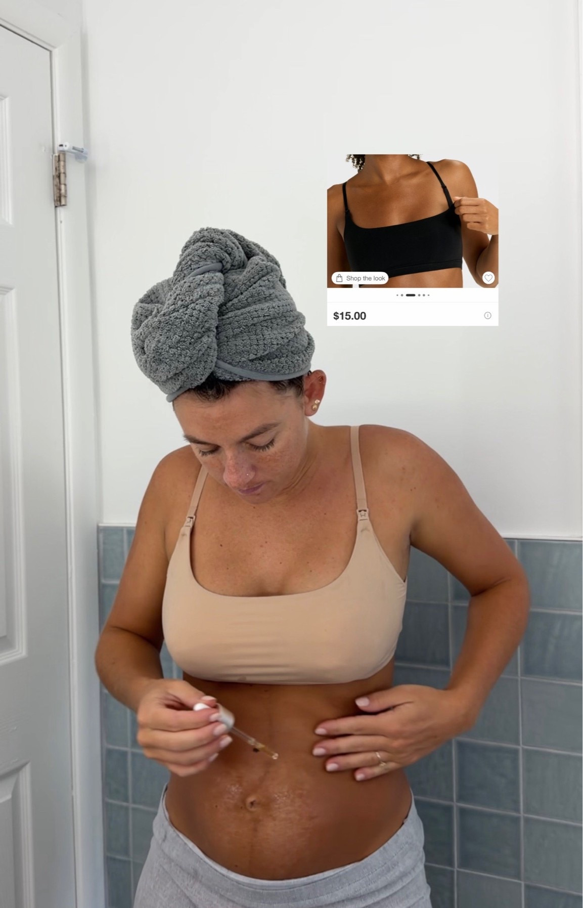 I have four of these nursing bras - two black and two tan. They are so easy to clasp and unclasp one handed. I’m wearing a size large so I believe they run small

#LTKmorningroutine #LTKBaby #LTKootd