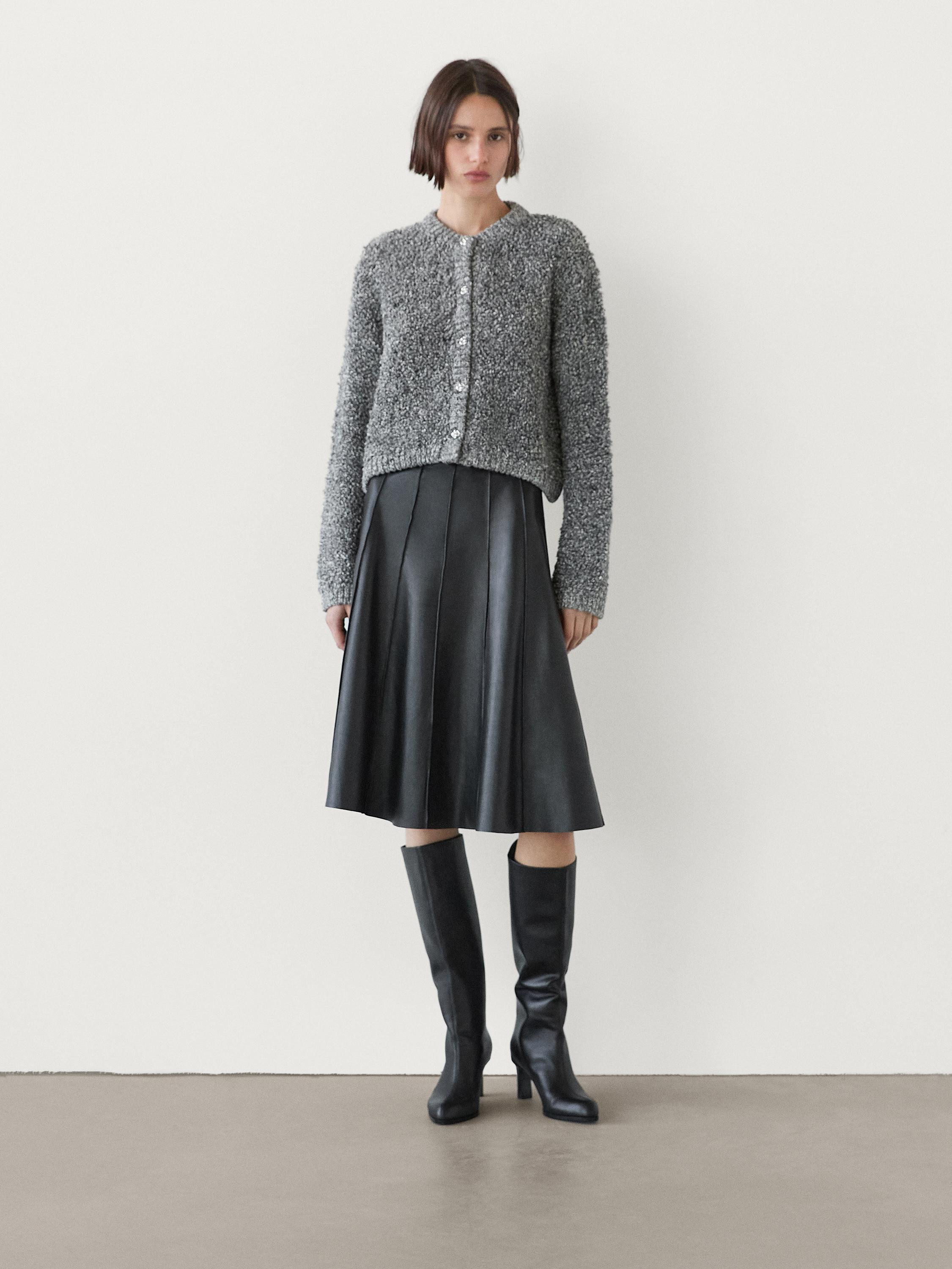 Alpaca blend cardigan with button detail | Massimo Dutti DE