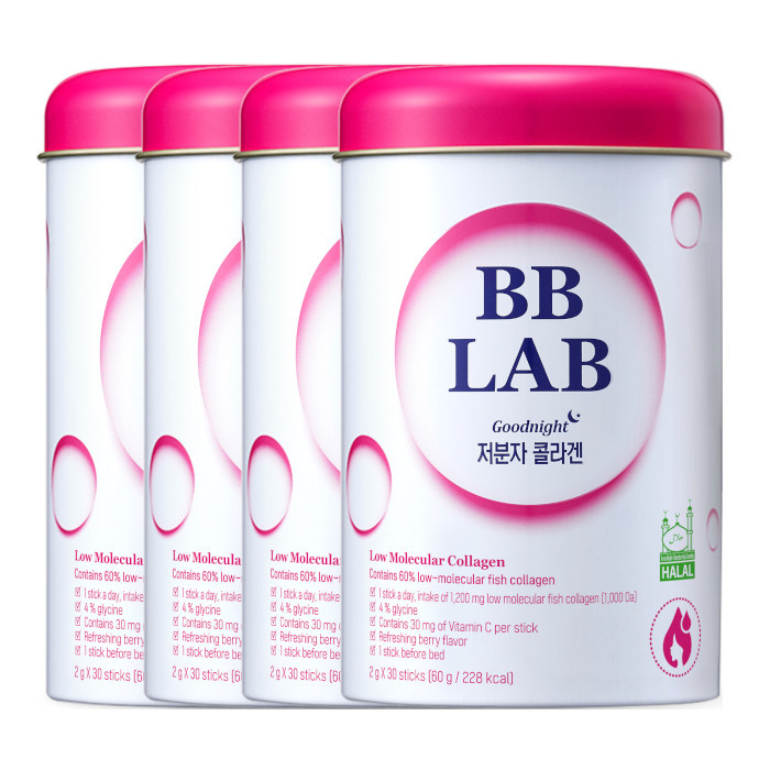BB LAB - (HALAL) Low Molecular Collagen (Good Night Collagen) - 2g*30 sticks (4ea) Set | Stylevana