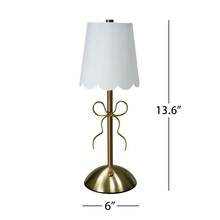 Home Decor Collection Sterling & Noble Home  Tabletop LED Touch Lamp with Scalloped White Fabric ... | Walmart (US)