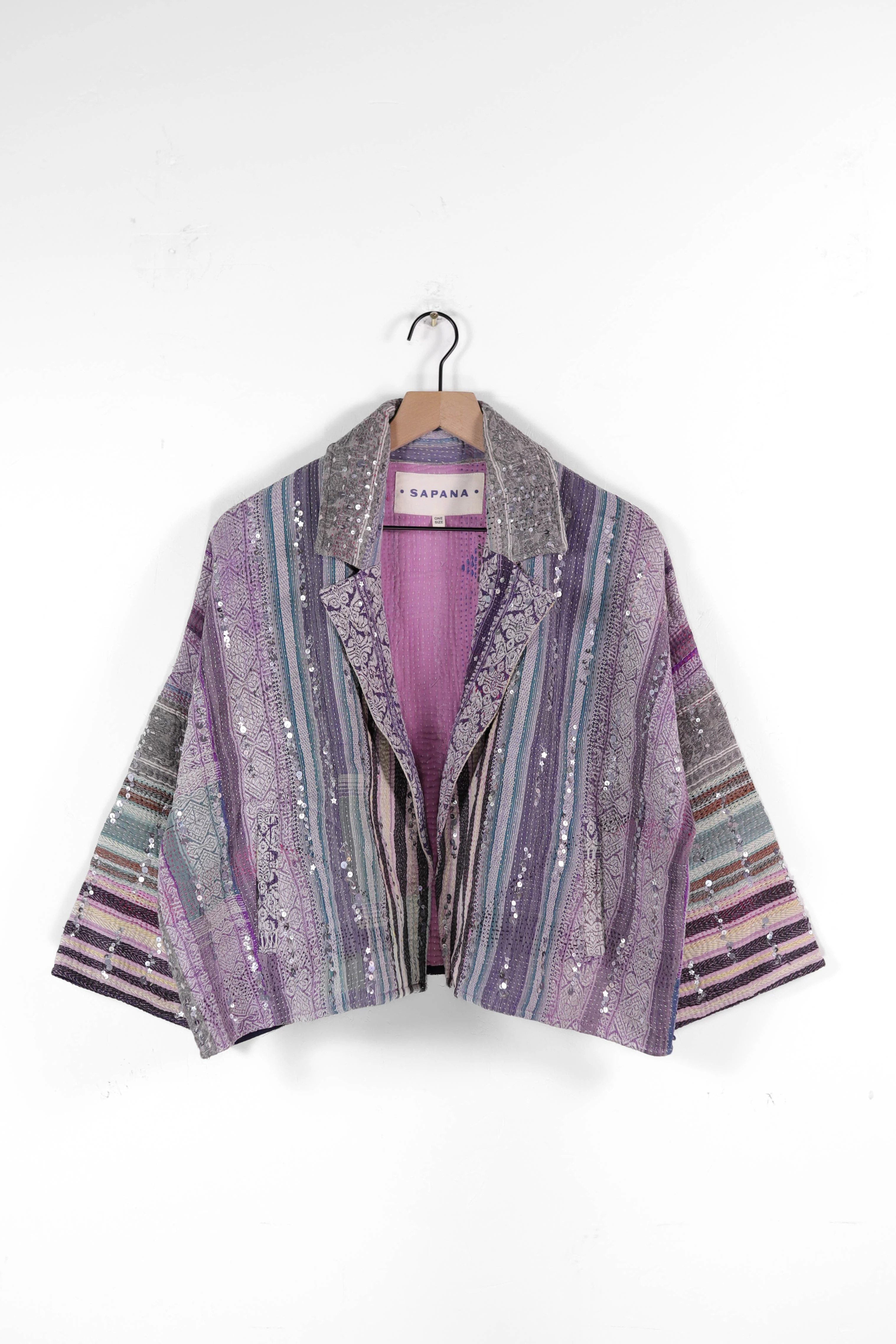 Vintage Kantha Blanket Coat The Round Top Blanket Coat | Sapana