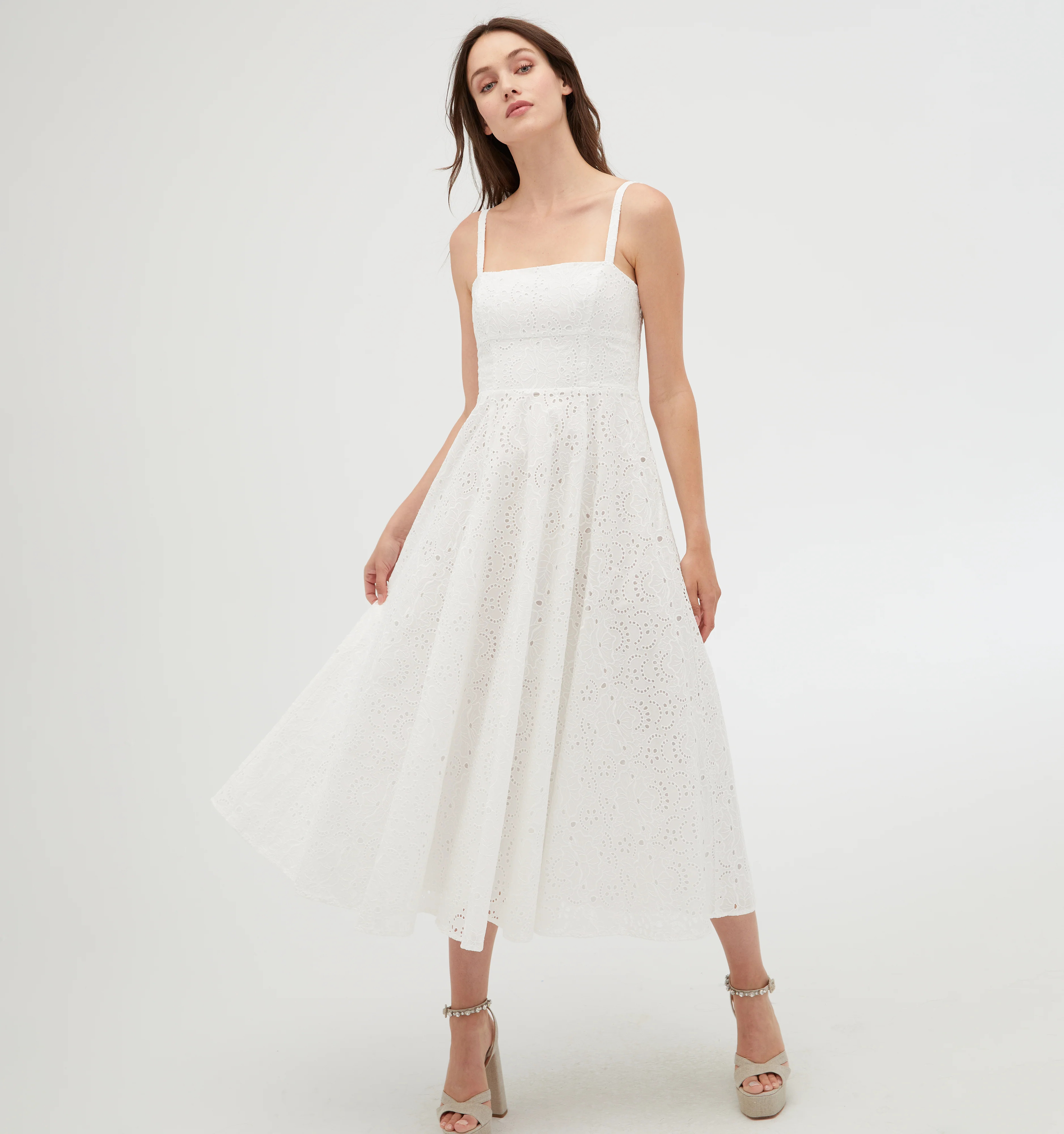 The Margot Dress - White Broderie Anglaise | Hill House Home US