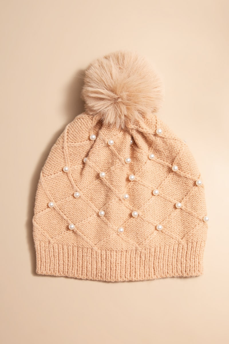 Brenda Pearl Embellished Beanie | Francesca's