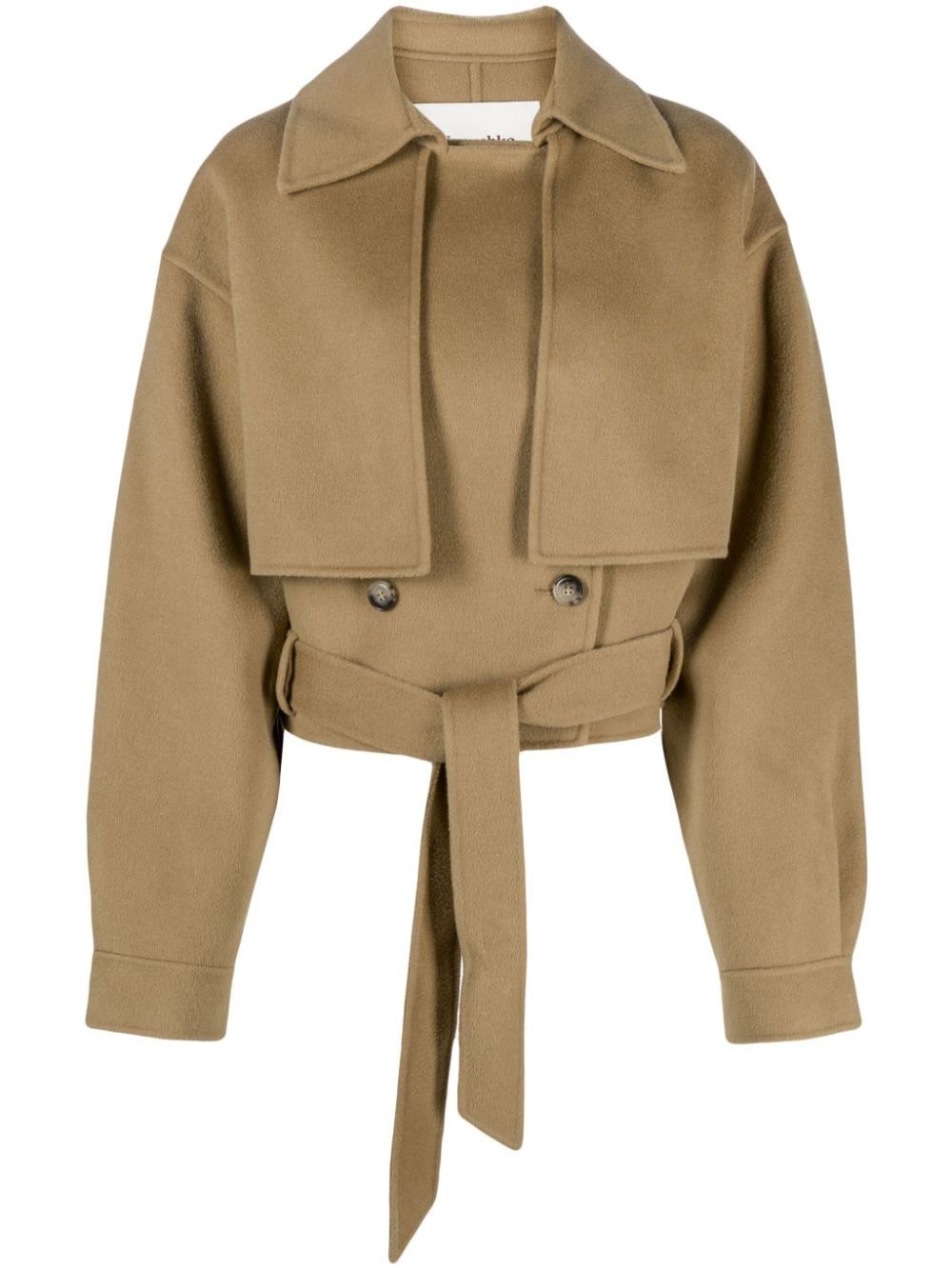 double-breasted cropped trench jacket | Farfetch Global