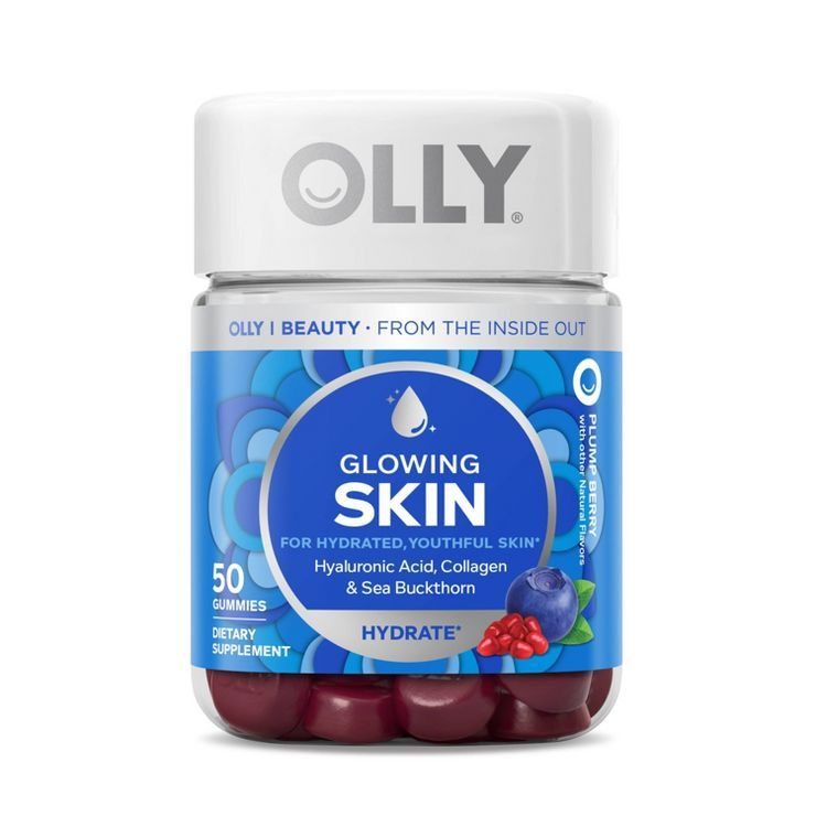 Olly Glowing Skin Collagen Chewable Gummies - Berry - 50ct | Target