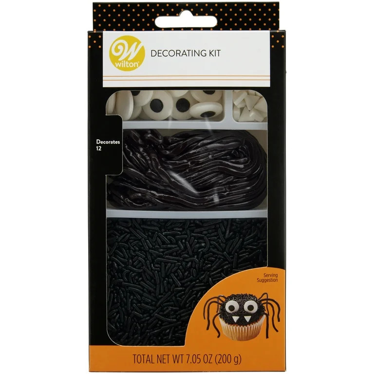 Wilton Halloween Black Spider Cupcake Decorating Kit, Decorates 12 - Walmart.com | Walmart (US)