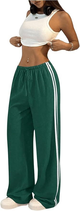 SHENHE Wide Leg Loose Sweatpants Low Rise Sports Pants | Amazon (US)