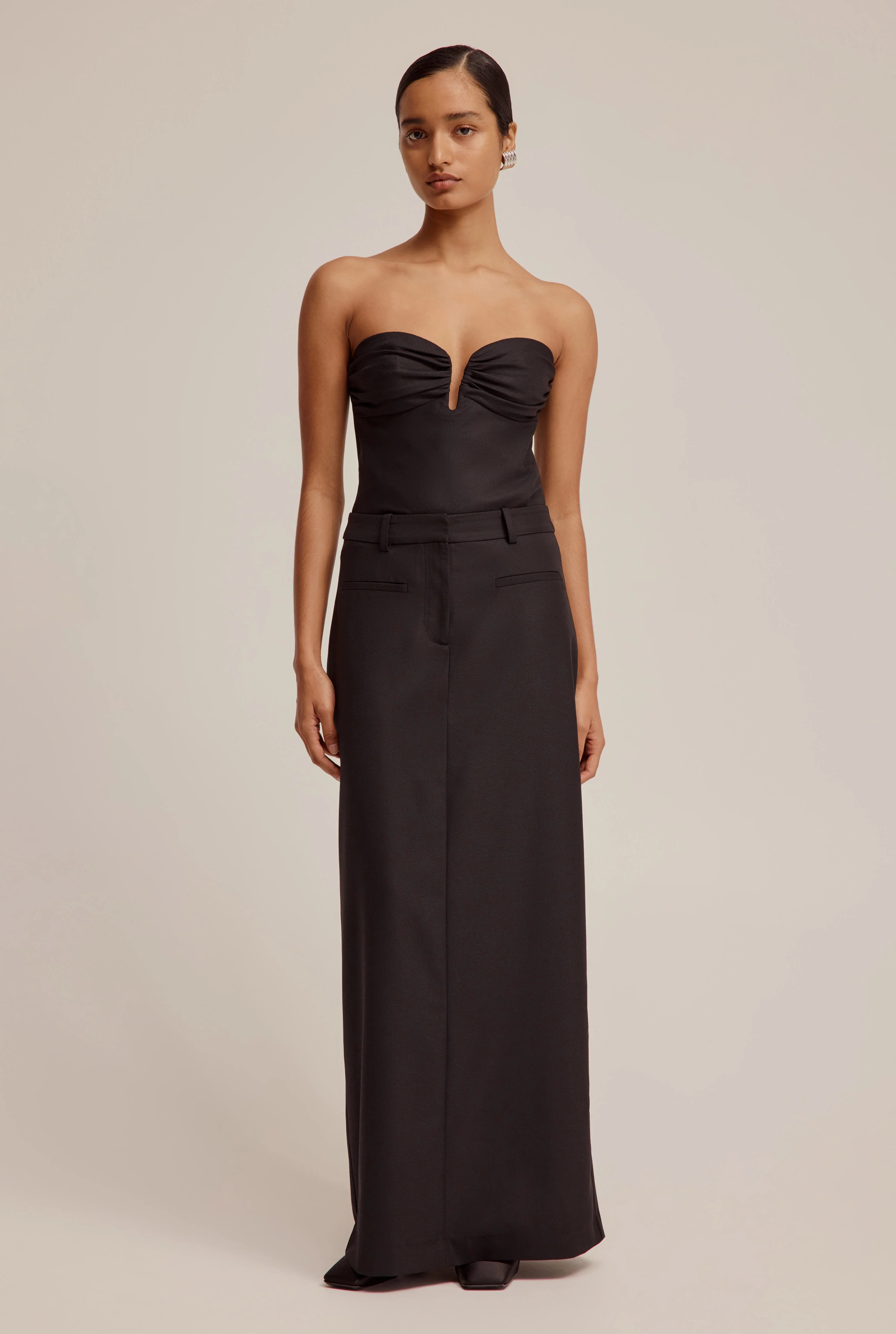 Tailored Wool Maxi Skirt | Venroy AU