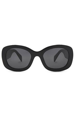 Prada Round Sunglasses in Black. | Revolve Clothing (Global)