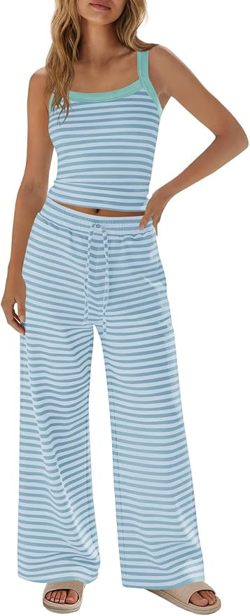 SENSERISE Womens Striped Lounge Set Loungewear | Amazon (US)