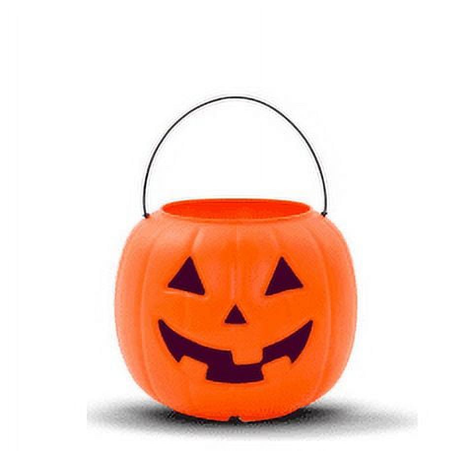 Halloween Plastic Pumpkin Treat Pail Party Favor, Orange, 8", by Way To Celebrate | Walmart (US)