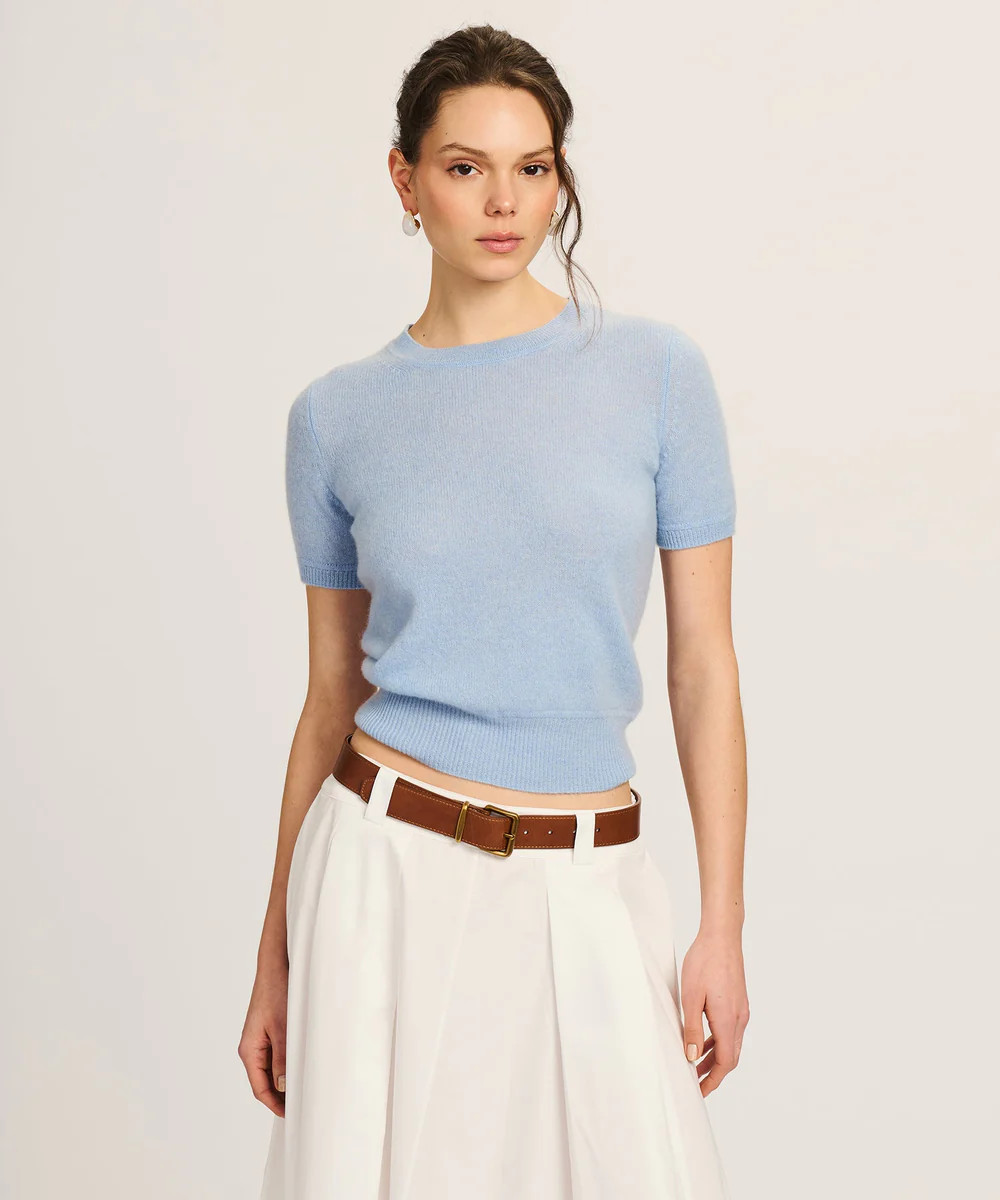 Lightweight Cashmere Short Sleeve Sweater | NAADAM