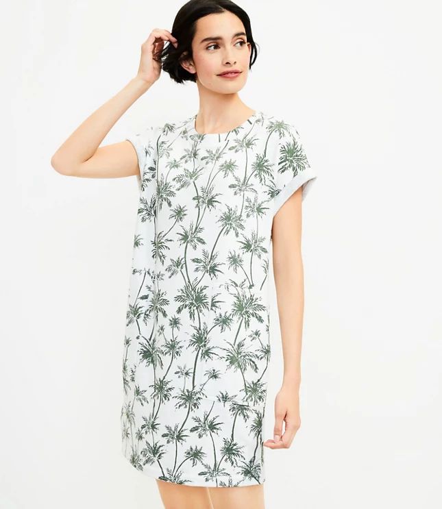 Lou & Grey Palm Tree Cozy Cotton Terry Pocket Dress | LOFT