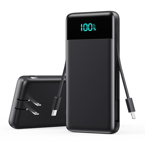 Portable Charger with Built-in AC Plug and Cables,13800mAh All in One USB C Fast Charging Power Bank,Travel Essentials Portable Phone Charger Battery Pack for iPhone 17/16/15/14/13,Galaxy,Android etc | Amazon (US)