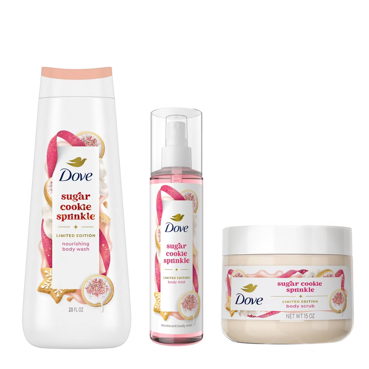 Dove Beauty Limited Edition Holiday Treat Sugar Cookie Sprinkle 20 fl oz Body Wash + 15oz Body Sc... | Target
