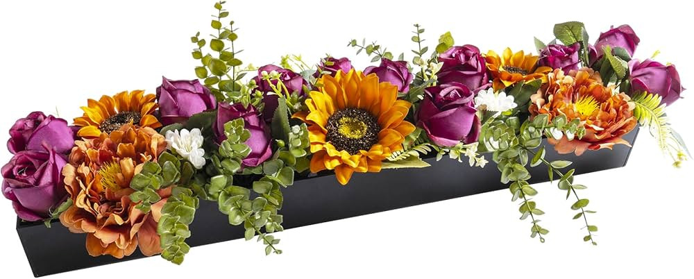 24'' Acrylic Flower Vase Rectangular with Holes Long Clear Vases for Centerpieces Rectangle Flora... | Amazon (US)