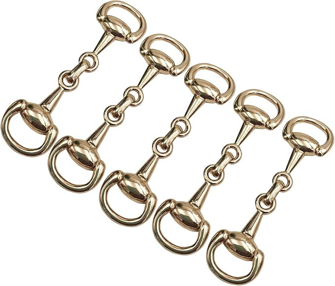 6PCS Medium Gold Snaffle Bit Horse Bit Buckle Create Exquisite Equestrian Jewelry | Amazon (US)