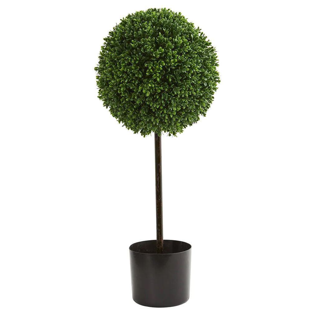 2.5’ Boxwood Ball Artificial Topiary Tree UV Resistant (Indoor/Outdoor) | Nearly Natural