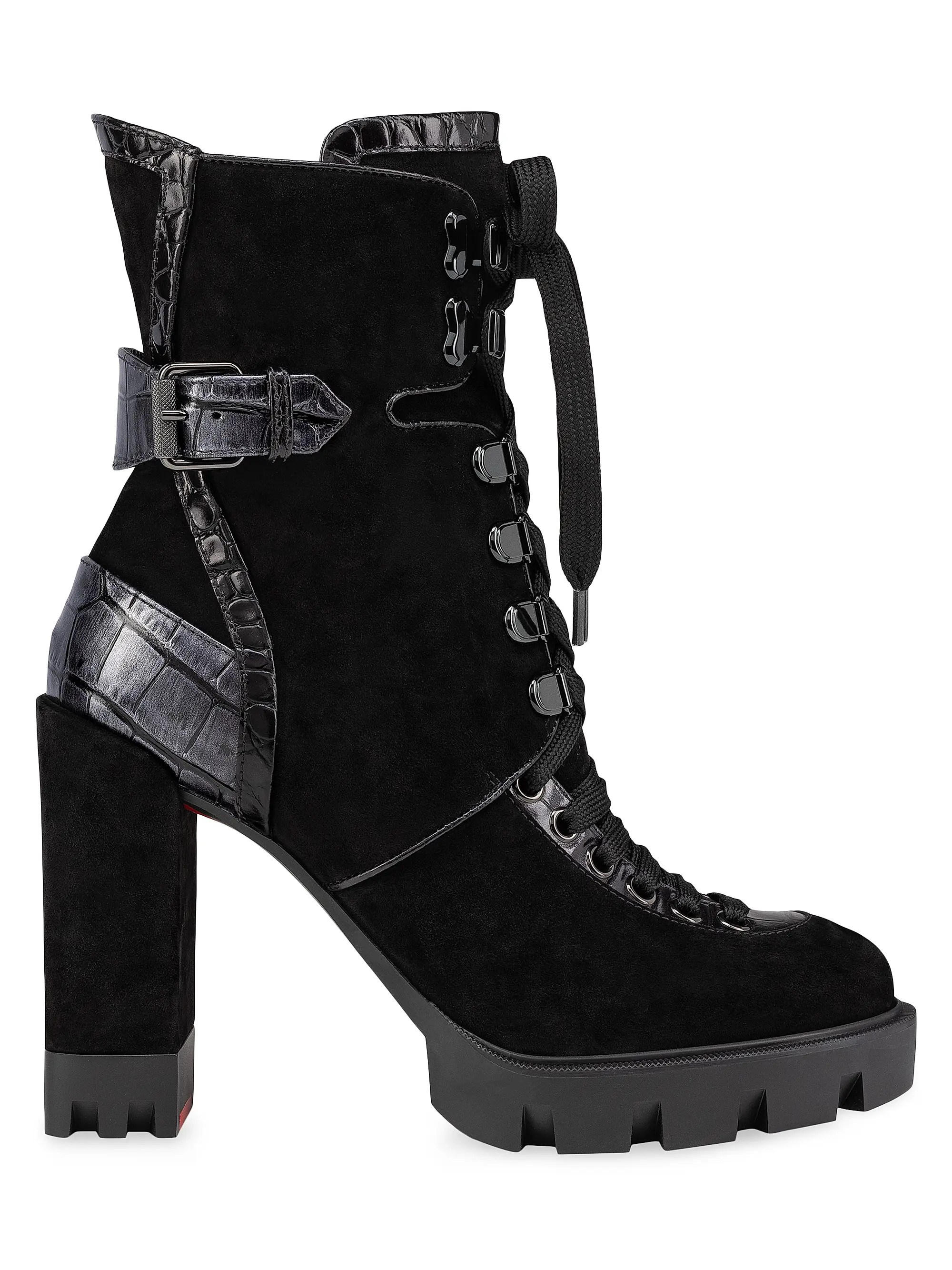 Macademia 100MM Lace-Up Booties | Saks Fifth Avenue