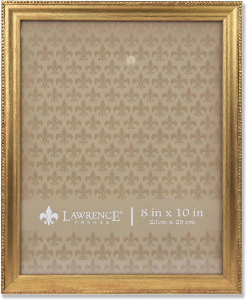 Lawrence Frames Classic Bead Picture Frame, 8x10, Gold | Amazon (US)