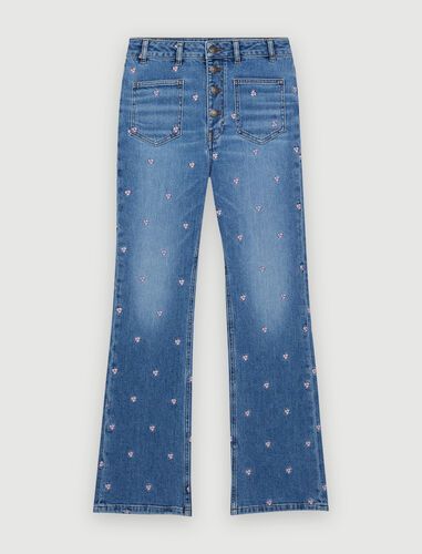 222PASSIONNEL Jeans with daisy embroidery | Maje US