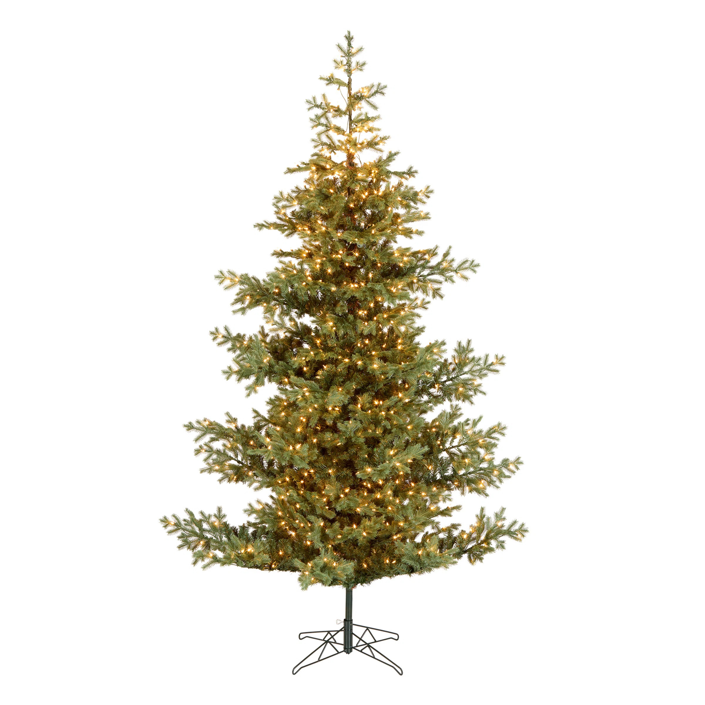 HGTV Cozy Winter Lighted Cedar Christmas Tree with Realistic Needles | Wayfair North America