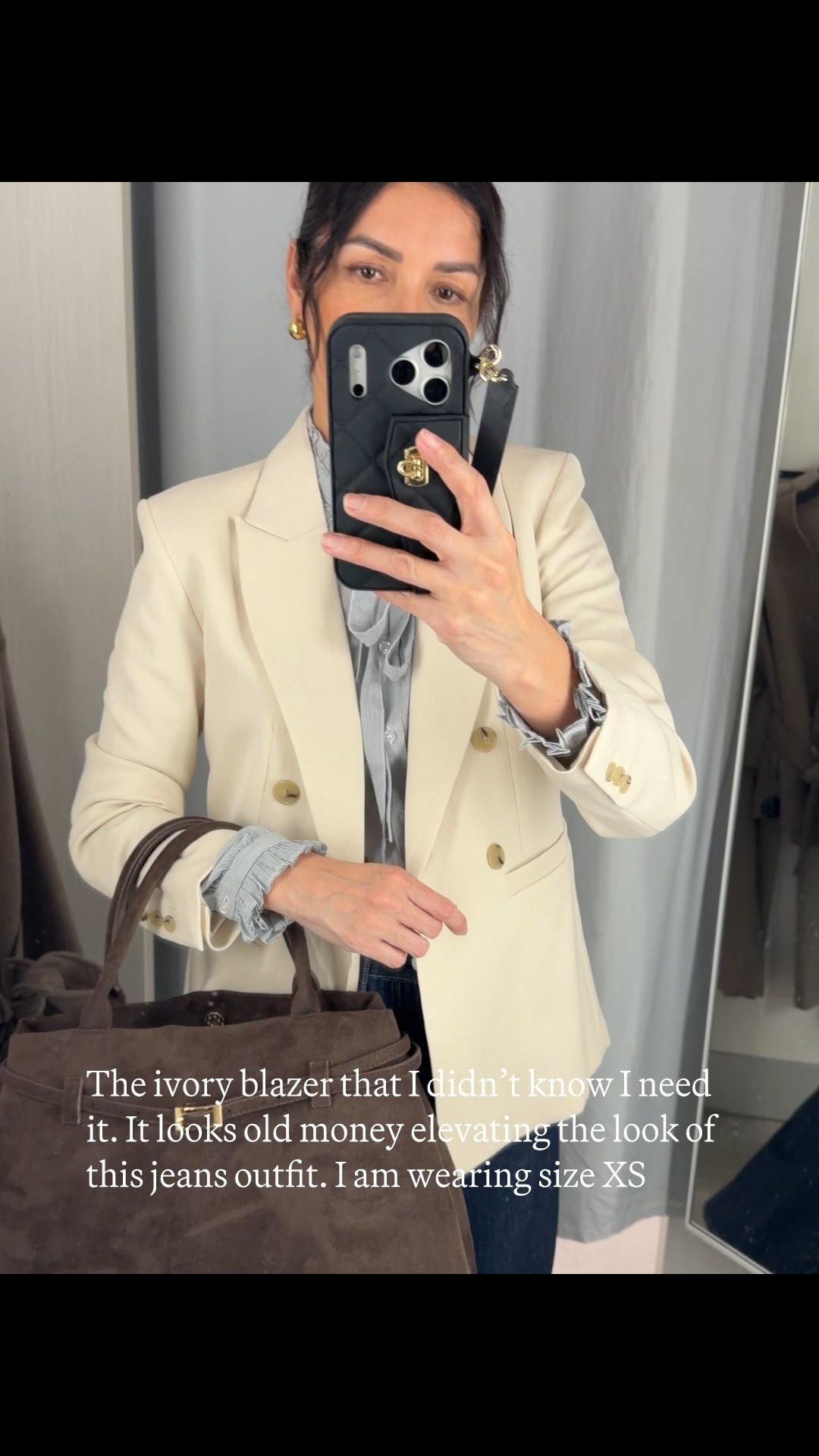 Turning 50 soon, working a 9–5 as an engineer, and extremely picky with my wardrobe… these H&M pieces caught my eye ✨

From an ivory blazer that instantly elevates a simple jeans outfit, to a ruffle pinstripe top with major wow factor, and the perfect washed-black wide-leg jeans that pair effortlessly with the blouse. I finished the look with Gucci pumps and a brown Amazon suede bag—high + street fashion done right 🤎

Extremely picky like me? Comment PICKY and I’ll send you the LTK link with these pieces + more of my curated H&M finds!