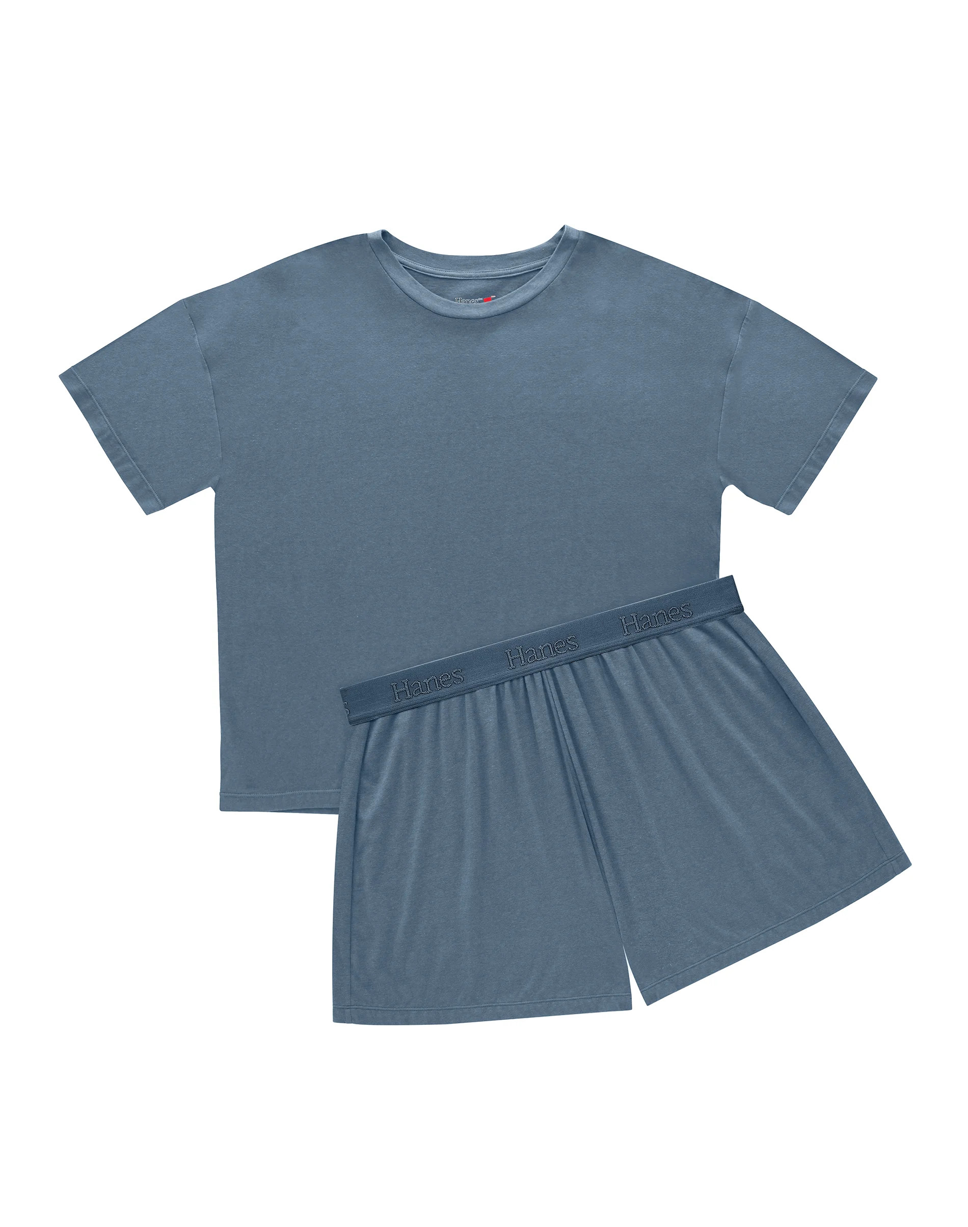 Hanes Comfywear Women's Pajama Set, Loungewear Top & Sleep Shorts Stargazer Grey/Stargazer Grey L | Hanes.com