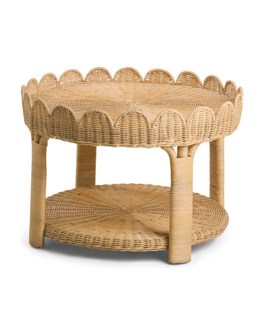 Scalloped Rattan Coffee Table | TJ Maxx