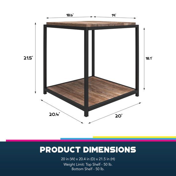 Queer Eye Quincy Transitional End Table, Weathered Oak | Walmart (US)