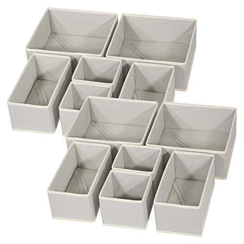 DIOMMELL 12 Pack Foldable Cloth Storage Box Closet Dresser Drawer Organizer Fabric Baskets Bins C... | Amazon (US)
