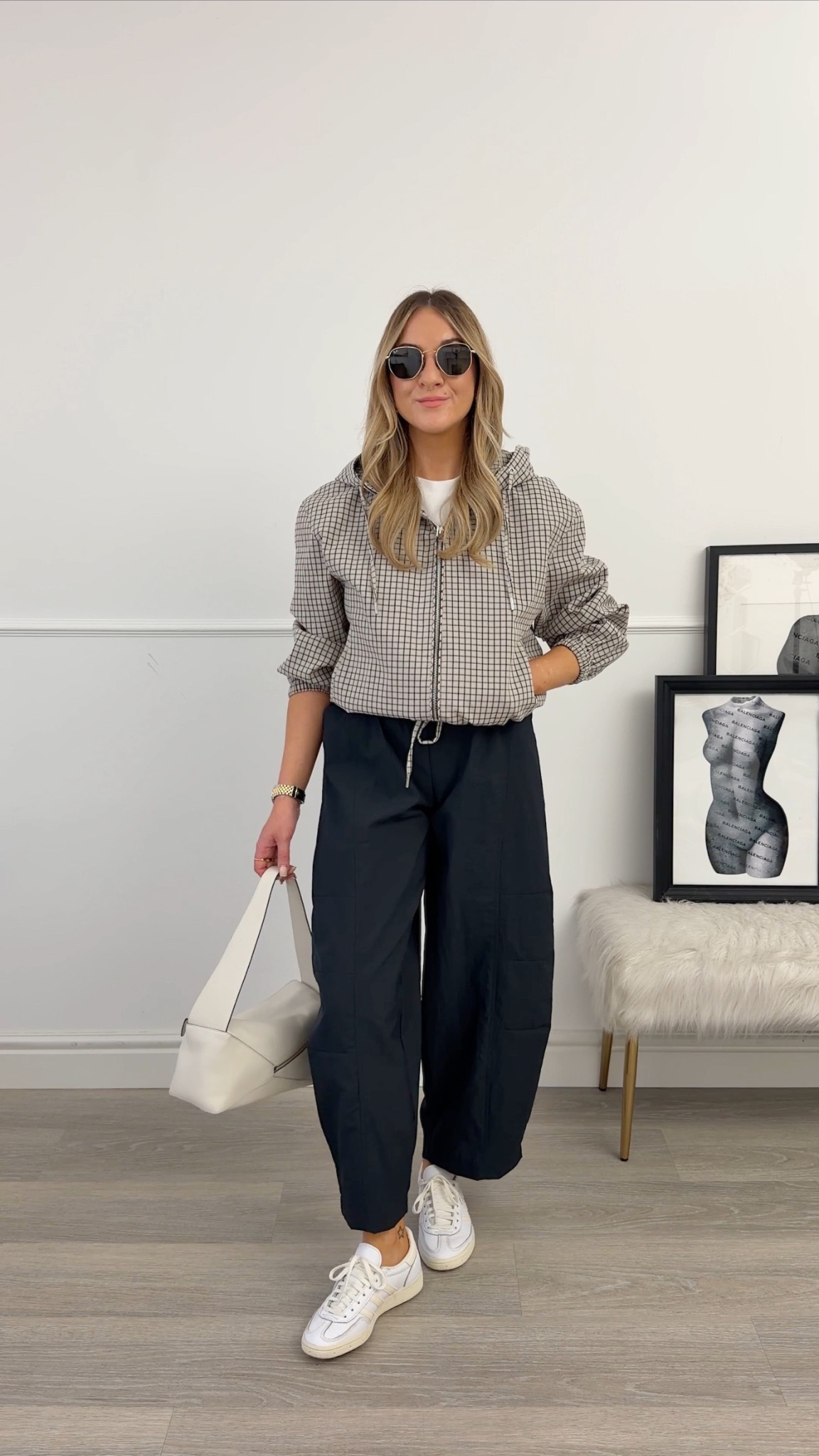 Casual spring outfit with checked hooded jacket 

#LTKstyletip #LTKspring #LTKeurope