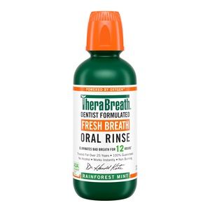 TheraBreath Fresh Breath Oral Rinse, Alcohol-Free, Rainforest Mint, 16 OZ | CVS