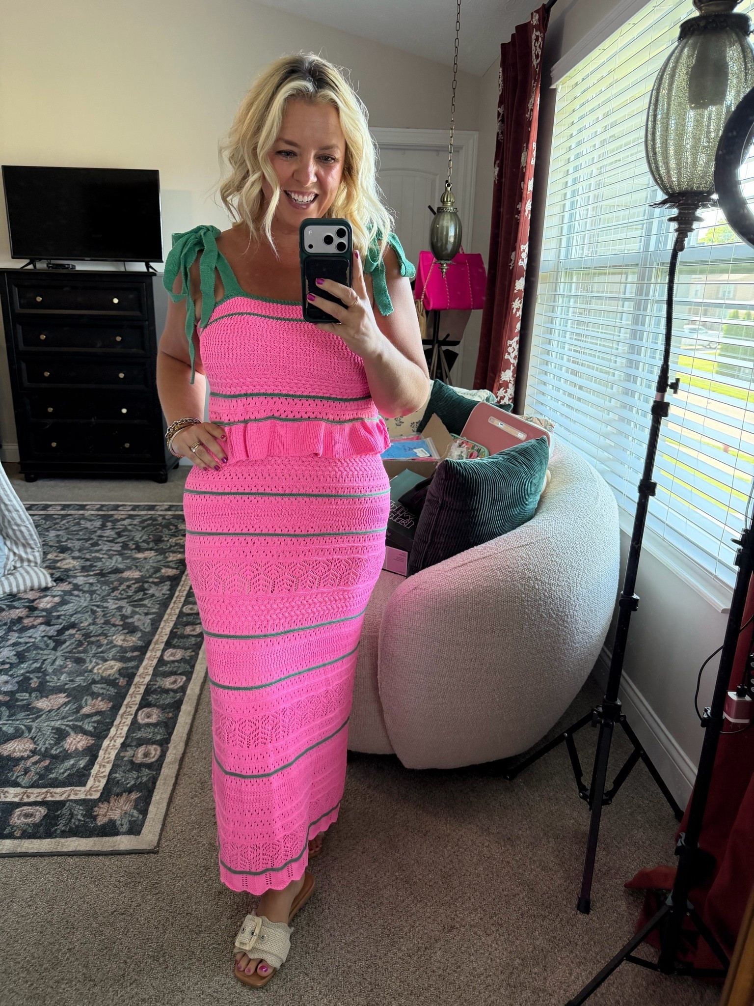 Cutest Amazon maxi set ever!! Would be a cute swim cover up but I got a $5 pink slip to wear under it to just wear as a regular outfit! Wearing my true size large.

#LTKMidsize #LTKPetite #LTKOver40