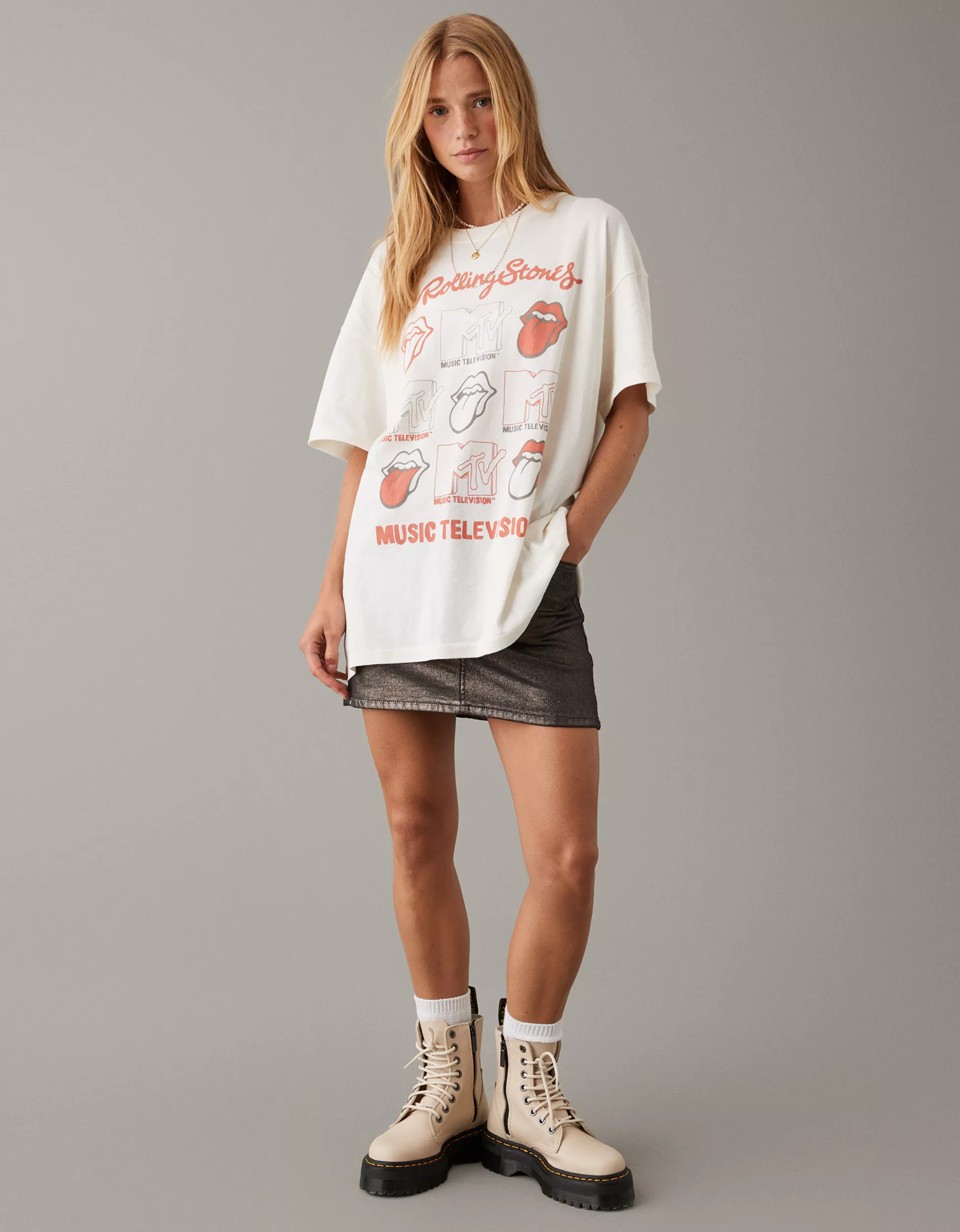 AE Oversized Rolling Stones Graphic Tee | American Eagle Outfitters (US & CA)