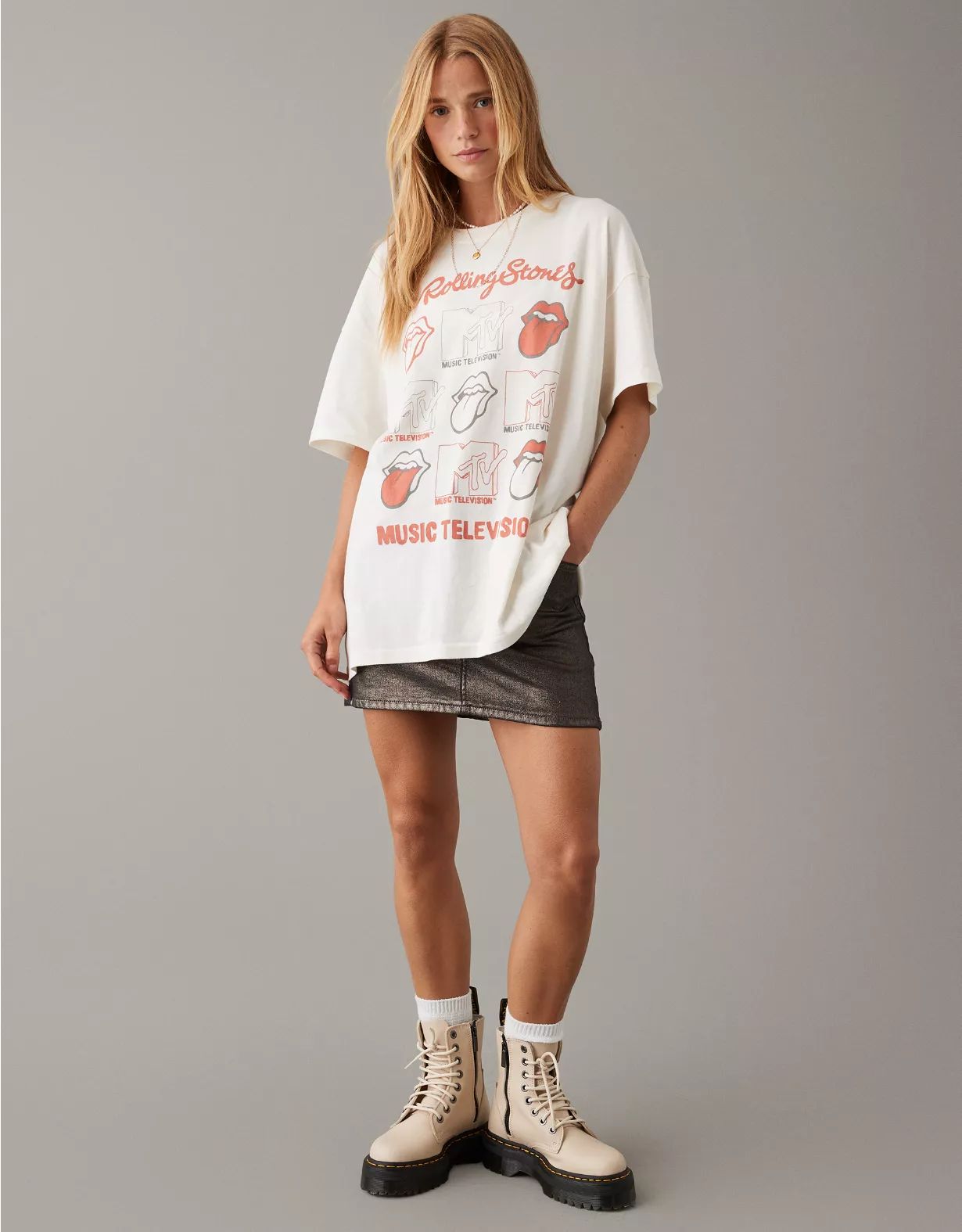 AE Oversized Rolling Stones Graphic Tee | American Eagle Outfitters (US & CA)