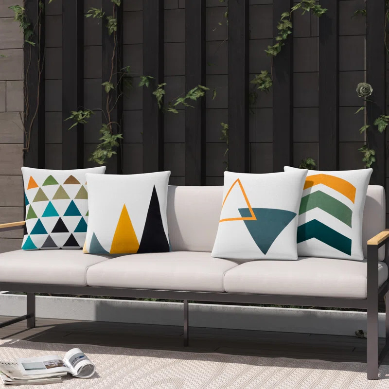 Akshadha Geometric Indoor/Outdoor Throw Pillow cover | Wayfair North America
