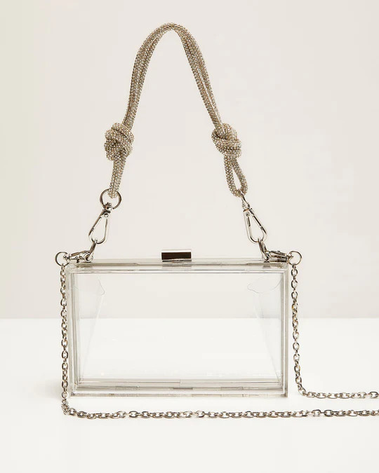 Radiate Diamante Handle Clear Clutch | VICI