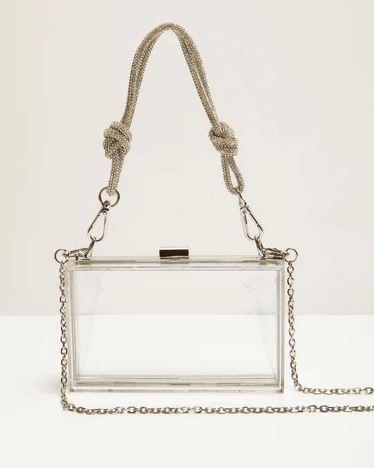 Radiate Diamante Handle Clear Clutch | VICI Collection