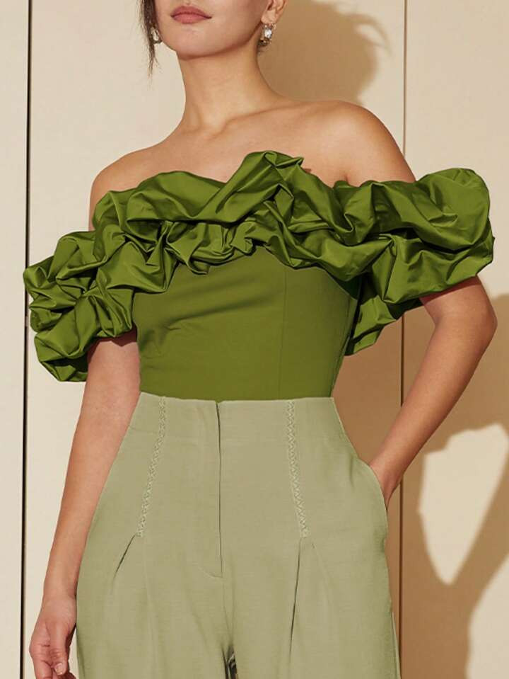 Off Shoulder Crop Top | SHEIN