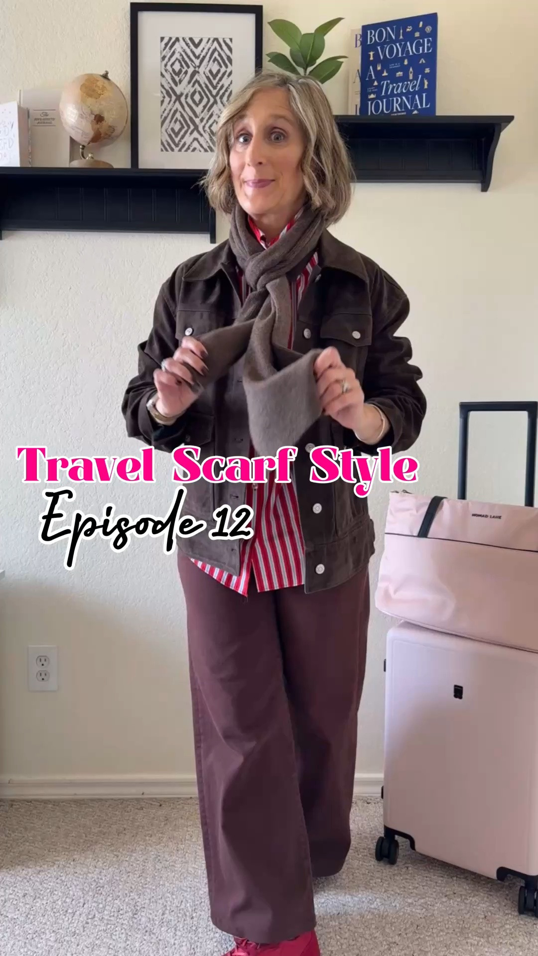 Travel scarf style ideas for women over 40 (but all ages welcome)😊 My red shirt is Zara XS that I can’t link 😞