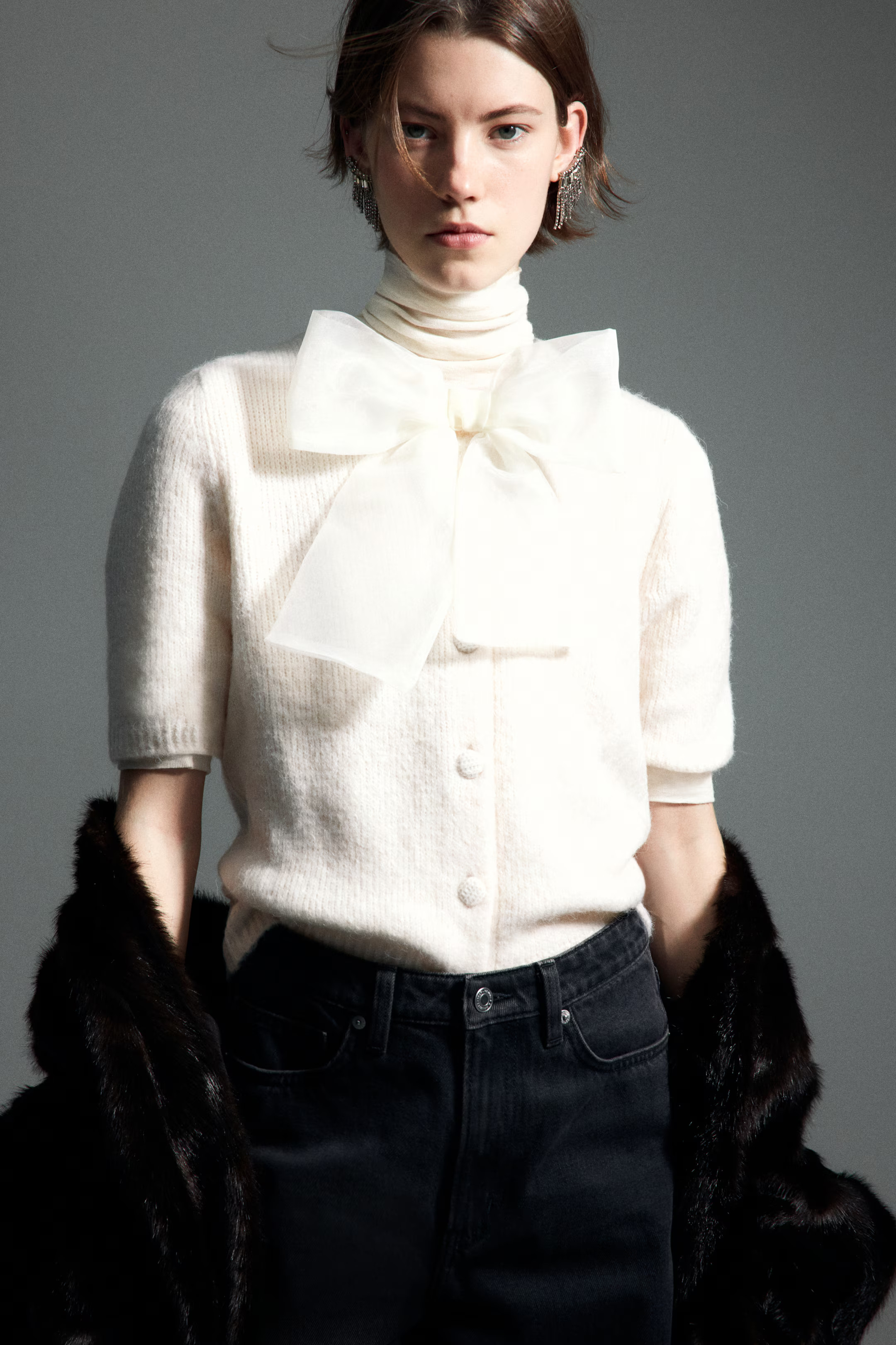 Bow-Detail Knit Cardigan | H&M (US + CA)