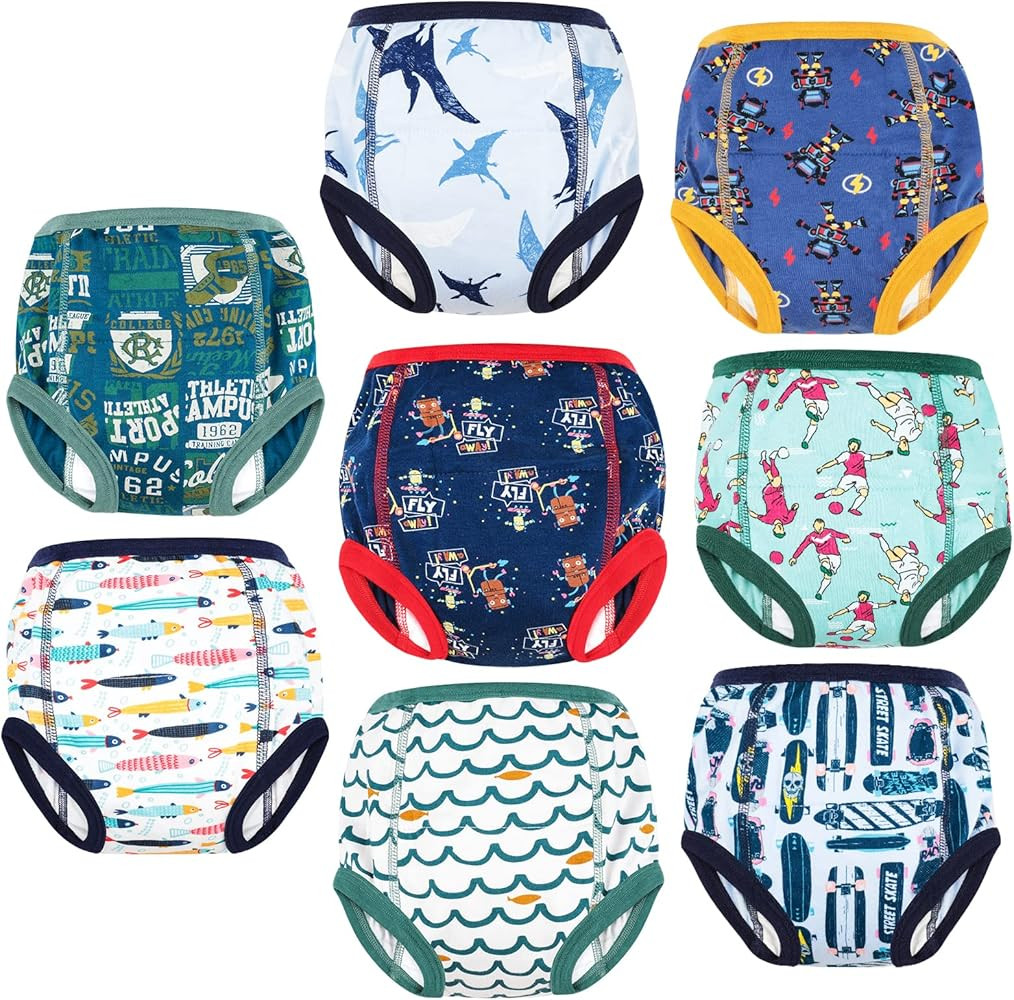 MooMoo Baby 8 Packs Potty Training Pants Cotton Absorbent Training Underwear for Toddler Boy and ... | Amazon (US)