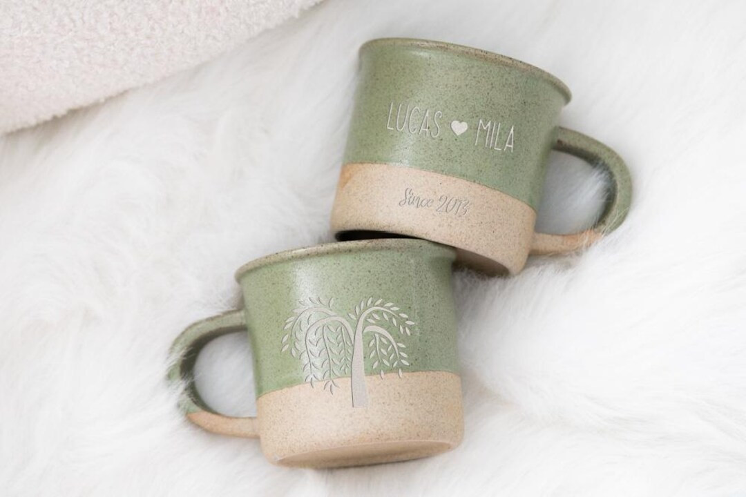 Engraved Pottery Personalised Mug 9th Anniversary Gifts for Wife,Bridal Shower Gifts for Couple,C... | Etsy (US)